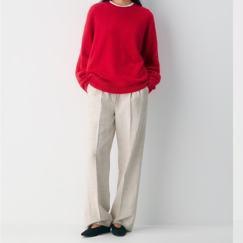 ARITZIA-The Effortless Pants -CruiseLinen- size 10 , natural ecru